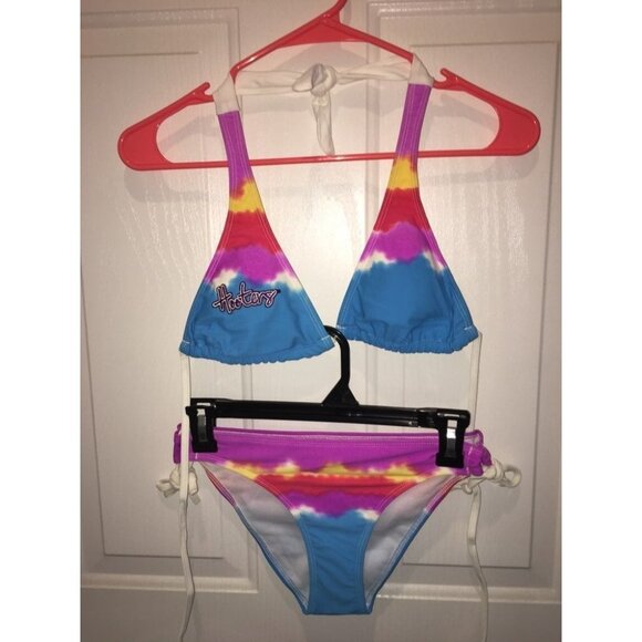 New Rare Vintage Hooters Tye-Dye Bikini Swimsuit Size Medium with Spots - Picture 5 of 12